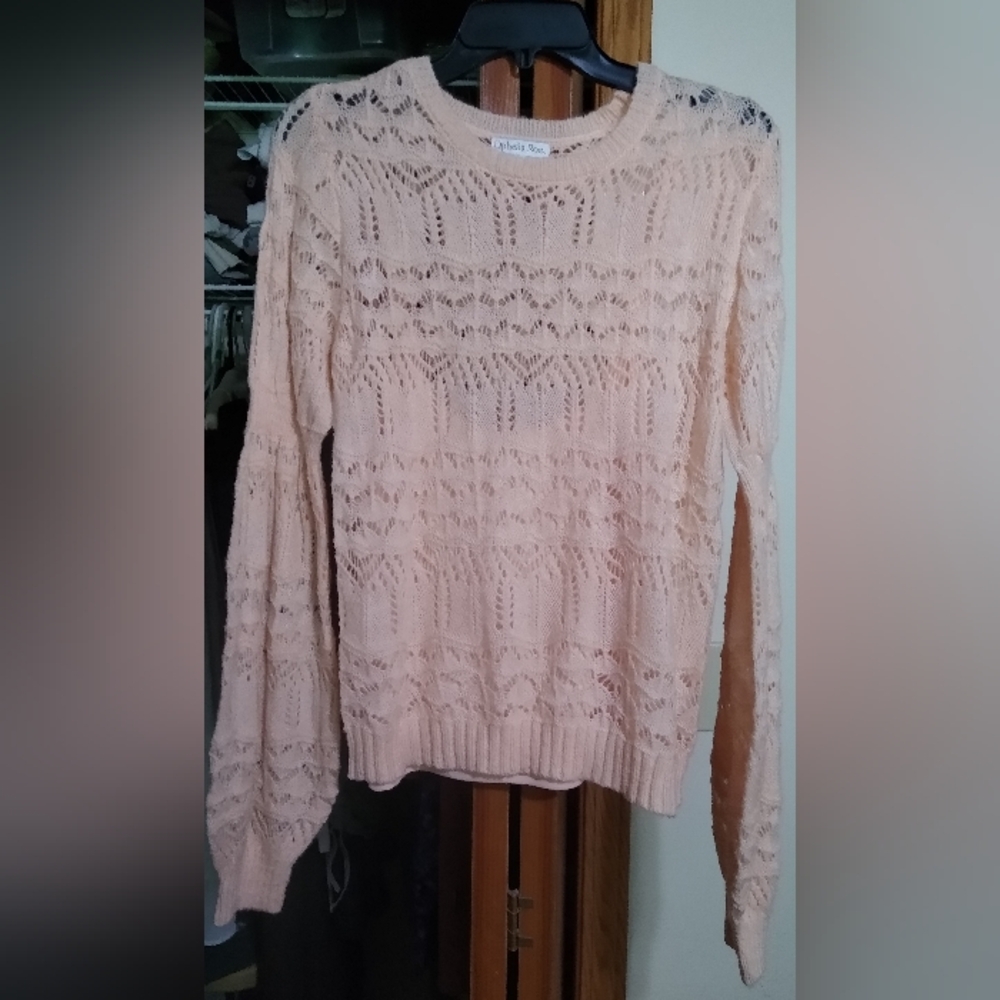Ophelia Roe light sweater Size M Peach/Light Orange - Picture 2 of 6